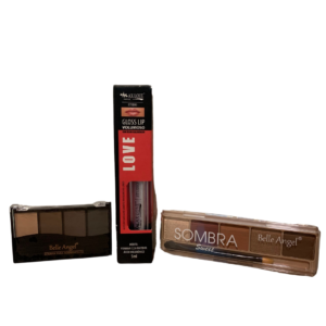 Kit Maquiagem Paleta De Sombras Sobrancelha E Gloss Lip Volumoso