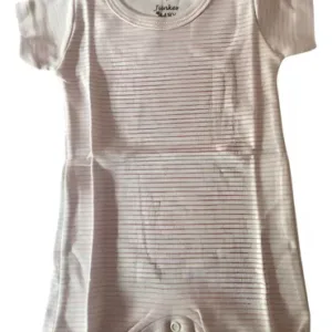 Macacão Curto Junkes Rosa Listrado Algodão