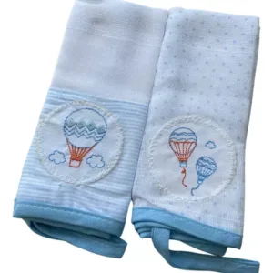 Kit Pano De Boca Papi Bordados Karinho 02 Unidades